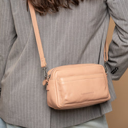 Leather Shoulder Bag Vintage Rose Liora