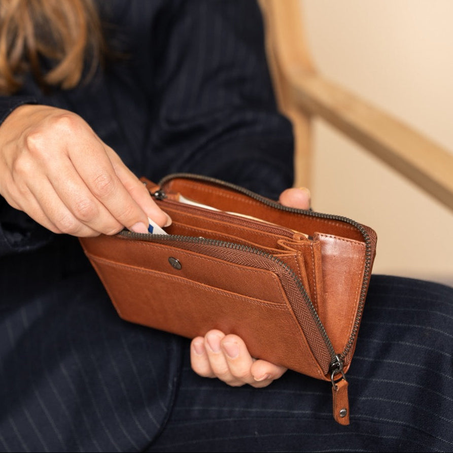 Leder Geldbörse Cognac Livorno