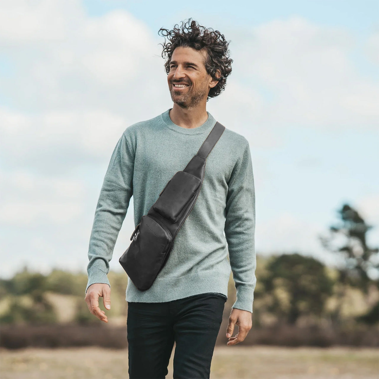 Sacoche Holster en Cuir Noir Logan