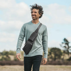 Leren Sling Bag Zwart Logan