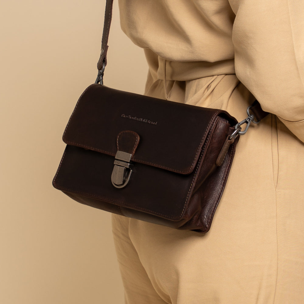 Leder Umhängetasche Braun Lucca