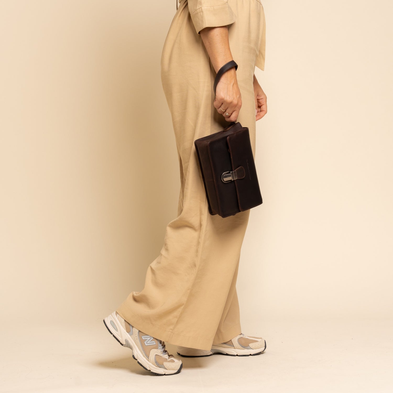 Leren Crossbody Tas Bruin Lucca