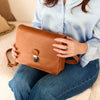 Leather Shoulder Bag Cognac Lunor