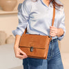 Leather Shoulder Bag Cognac Lunor