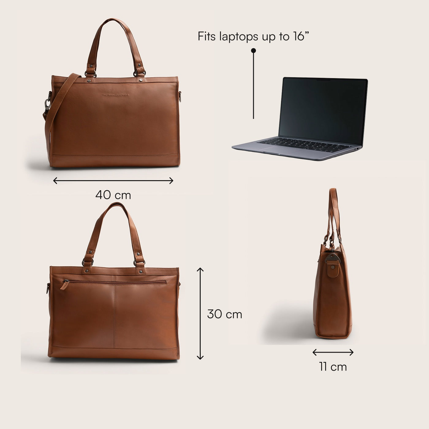 Leder Shopper Cognac Manly