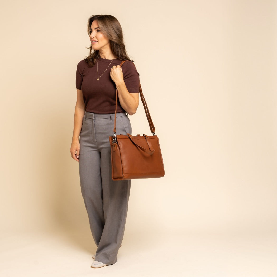 Leder Shopper Cognac Manly