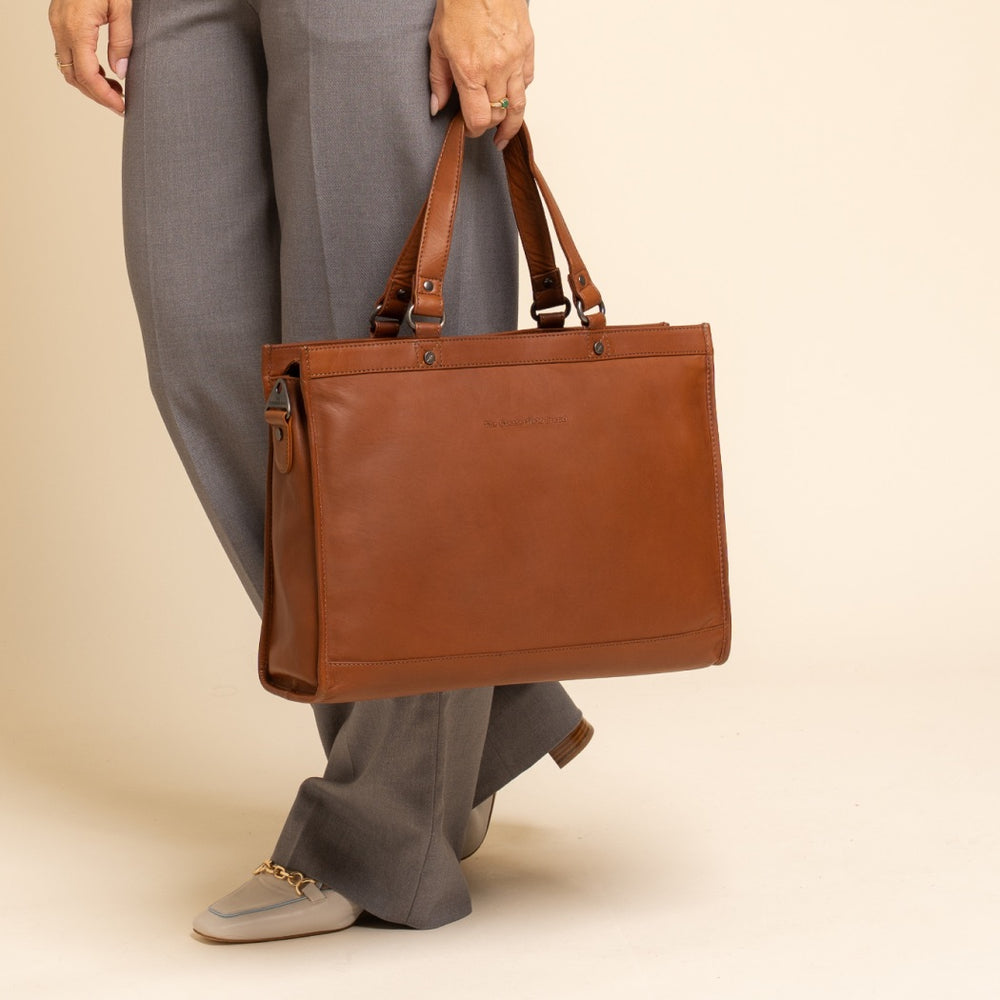 Leder Shopper Cognac Manly