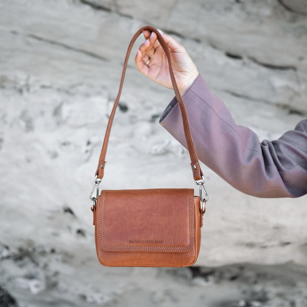 Leather Shoulder Bag Cognac Marcella