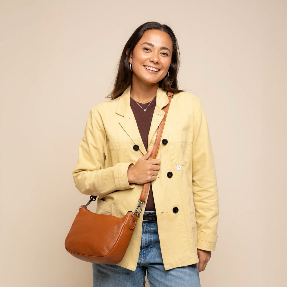 Sac Porté Épaule en Cuir Cognac Maris