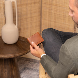 Leder Portemonnaie Cognac Marvin
