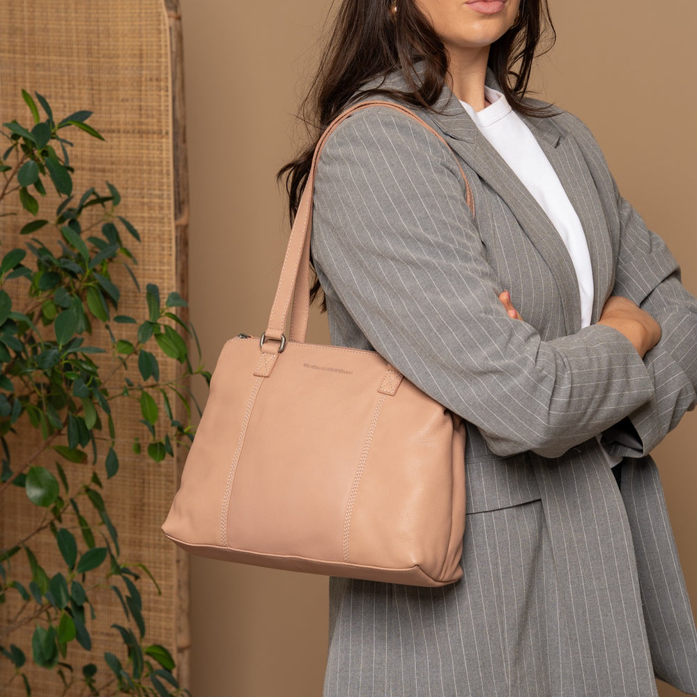Leather Shoulder Bag Vintage Rose Marvos