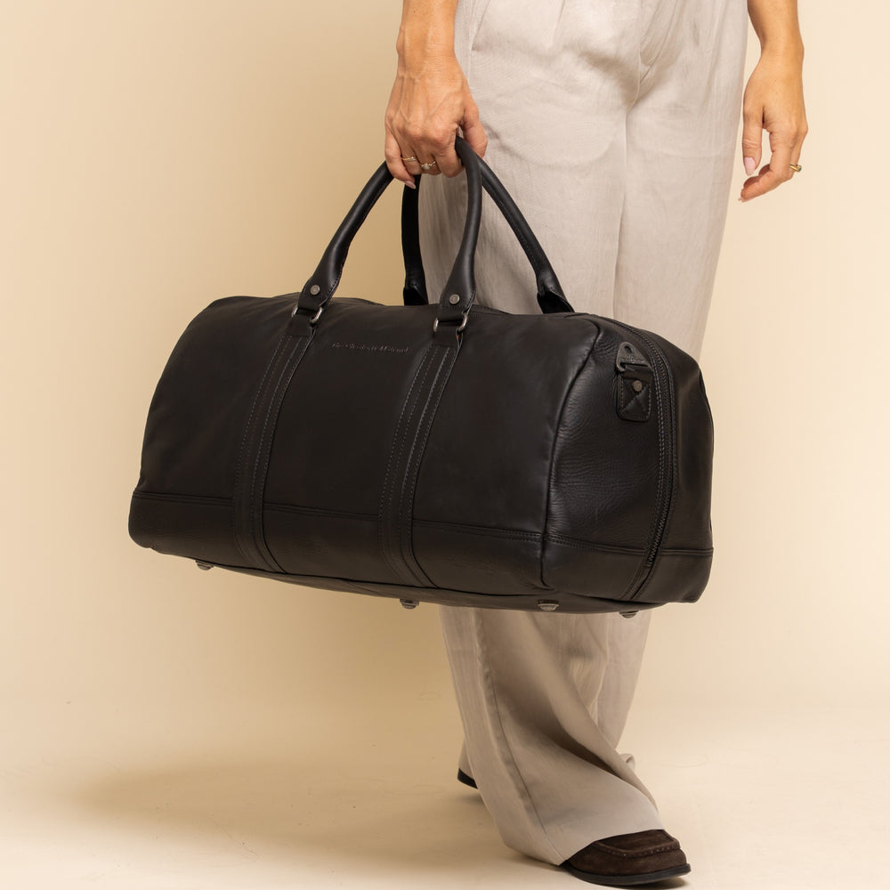 Leder Weekender Schwarz Melbourne
