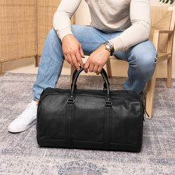 Leder Reisetasche Schwarz Melbourne