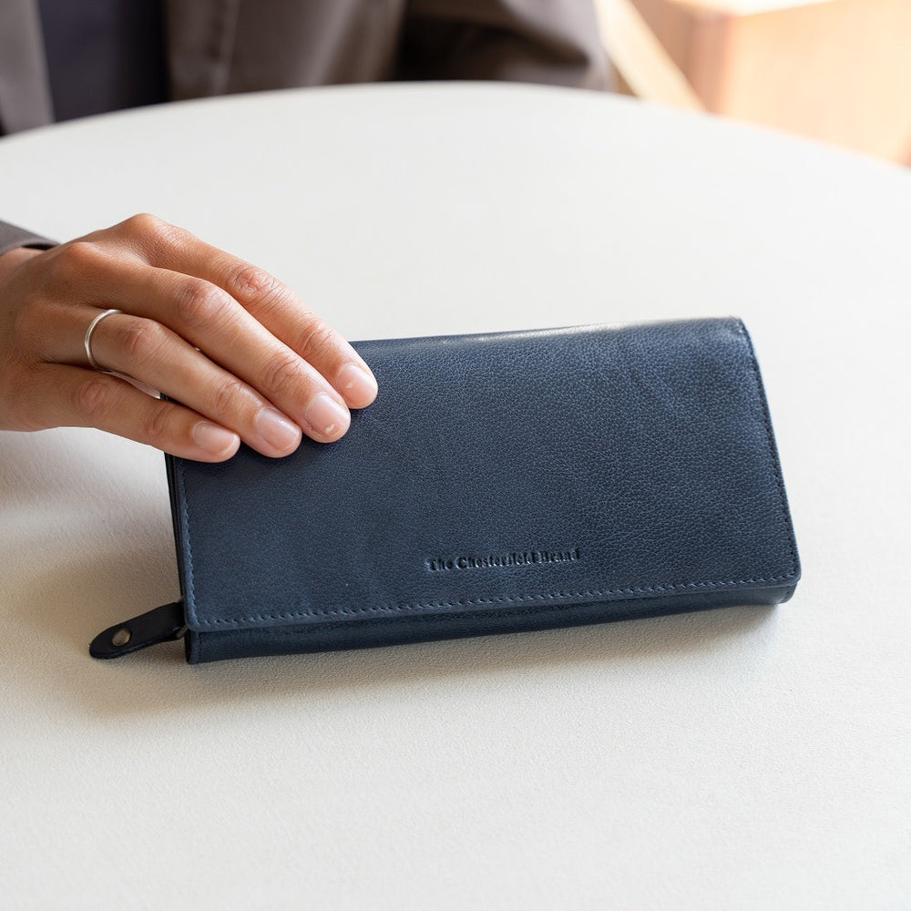 Portefeuille en Cuir Bleu Marine Merritt