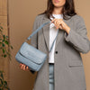Leather Shoulder Bag Sky Blue Miloa