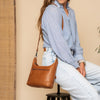 Leather Shoulder Bag Cognac Mirave