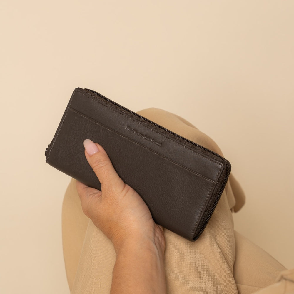 Leather Wallet Clay Grey Mirelle