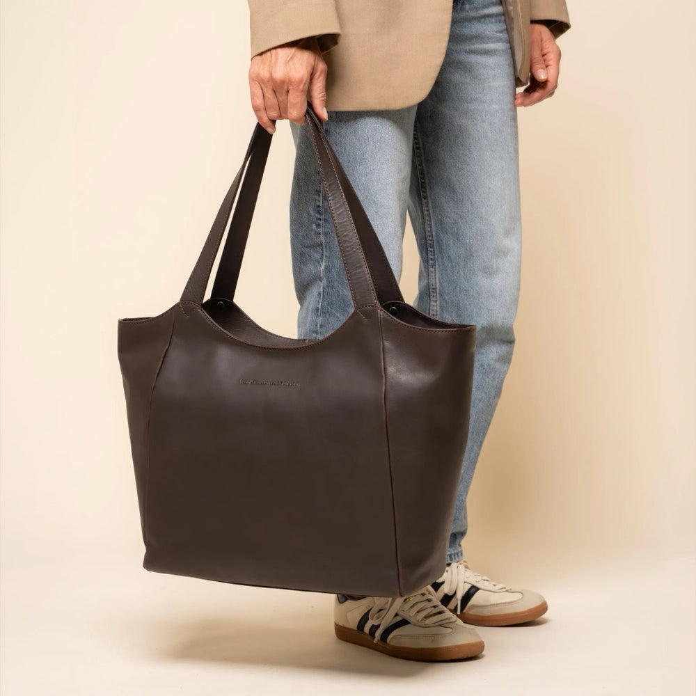 Sac Cabas en Cuir Marron Mireya
