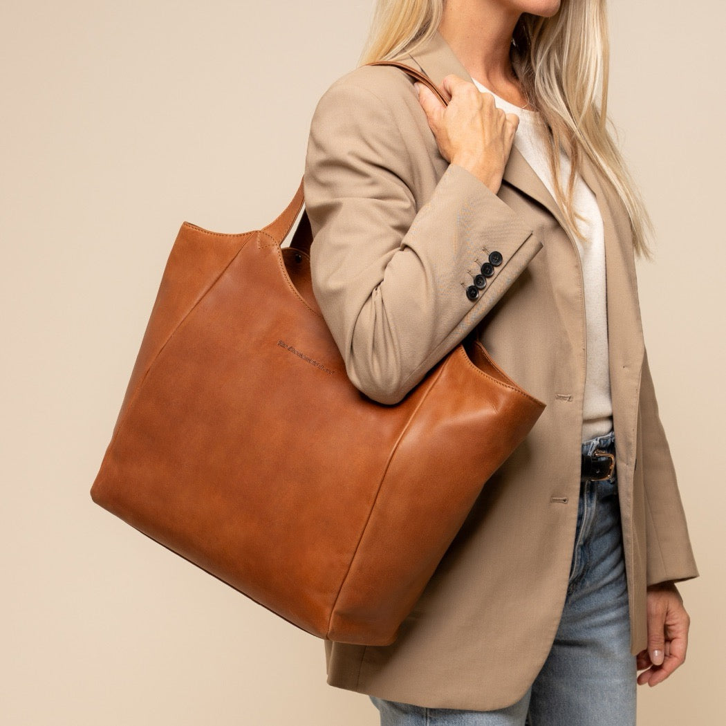 Sac Cabas en Cuir Cognac Mireya