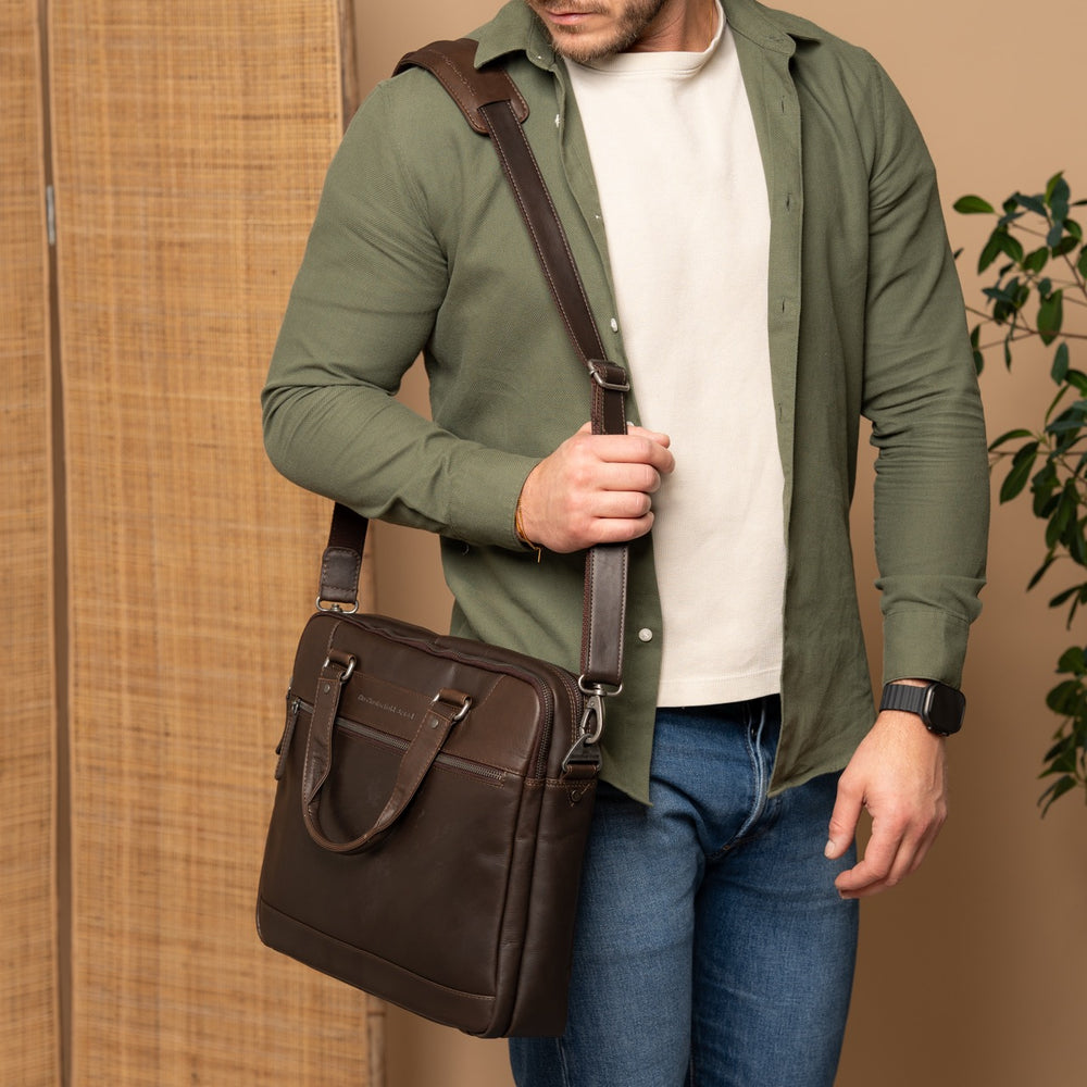 Leather Laptop Bag Brown Montara