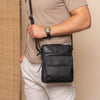 Sac Bandoulière en Cuir Noir Montira