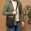 Sac Bandoulière en Cuir Marron Montira