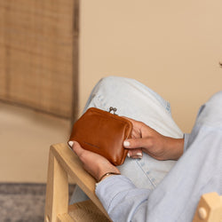 Leather Wallet Cognac Nera