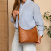 Leather Shoulder Bag Cognac Olvia