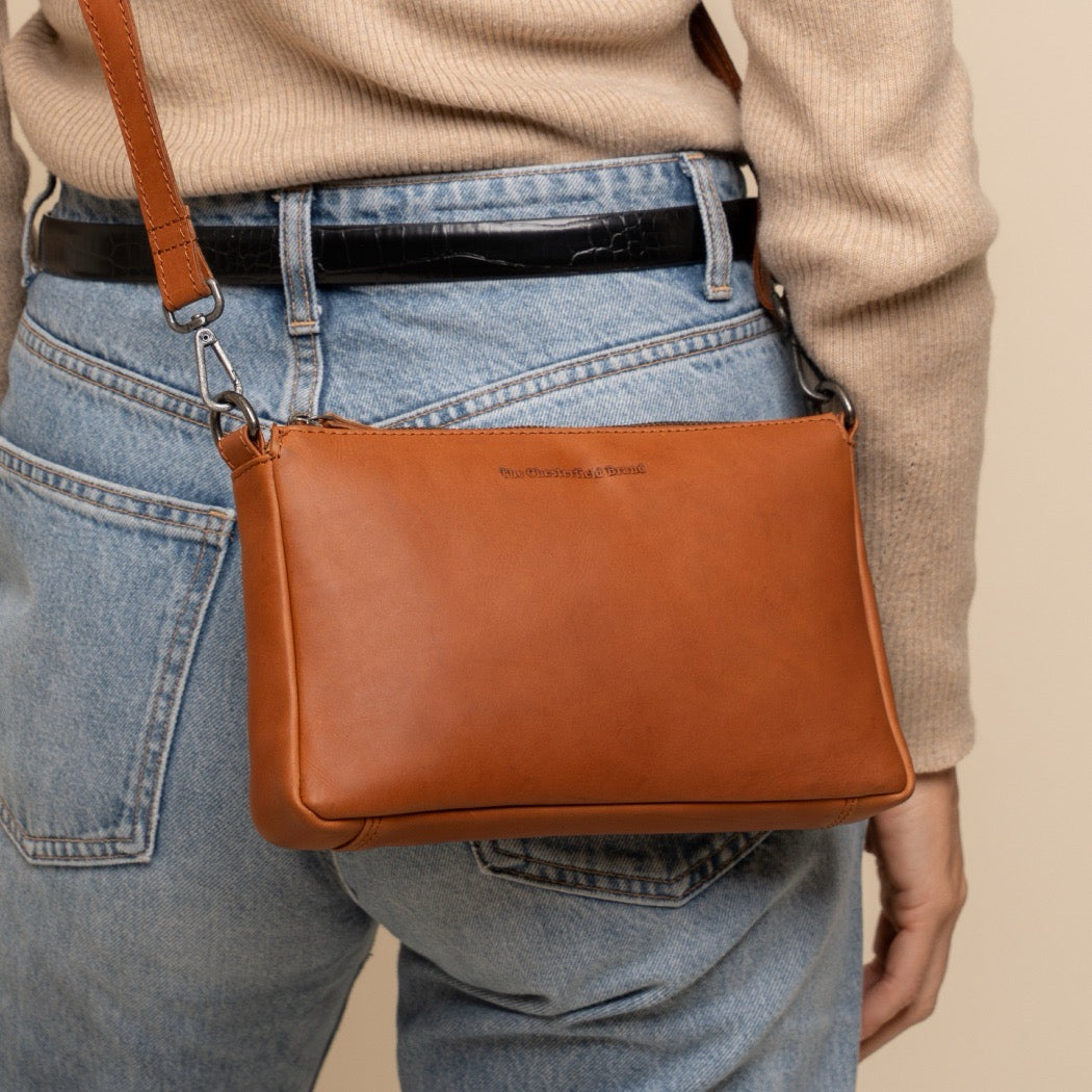Leather Crossbody Bag Cognac Orinoco
