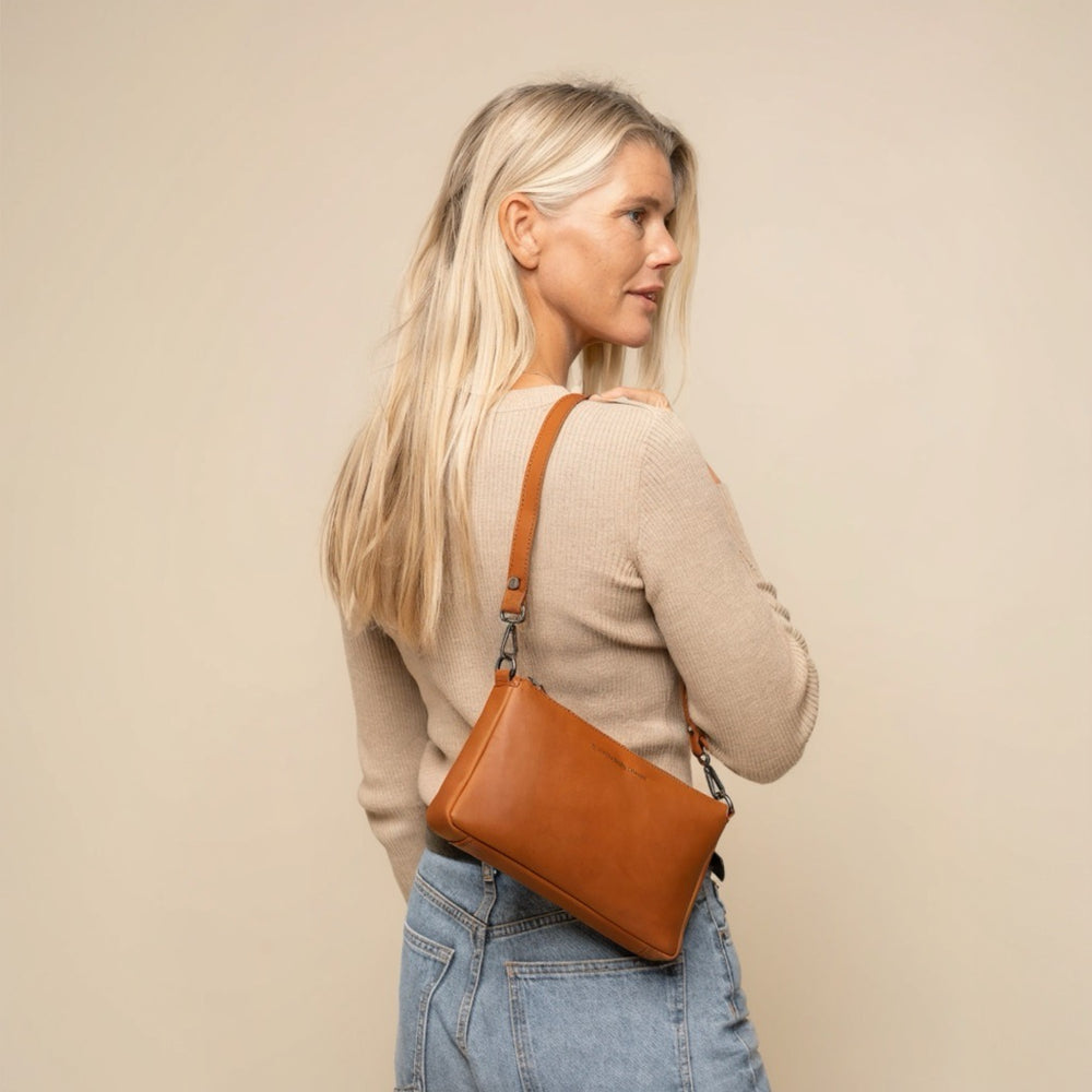 Leather Crossbody Bag Cognac Orinoco