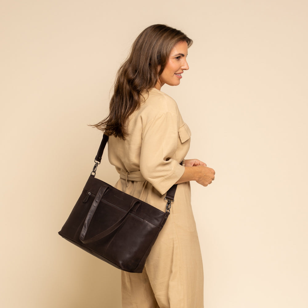 Leder Shopper Braun Osira