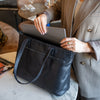 Leather Tote Bag Black Osira