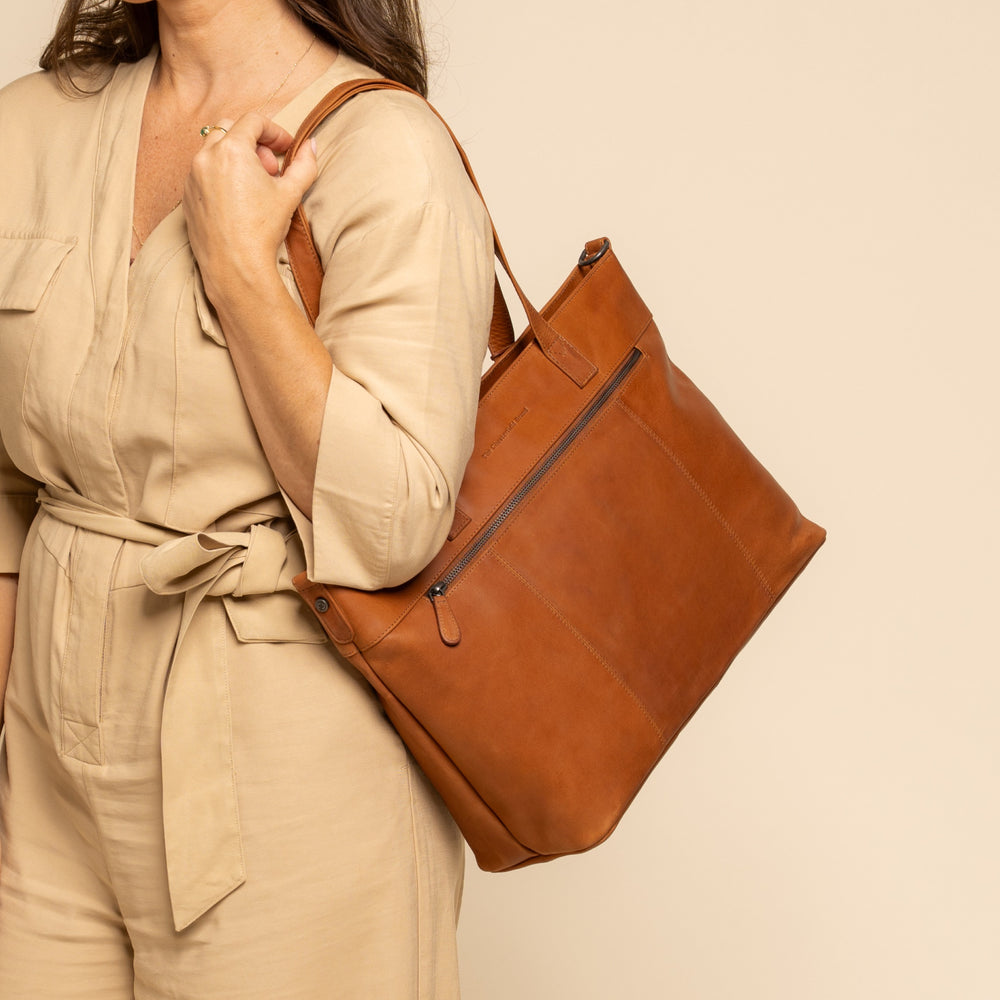 Leder Shopper Cognac Osira