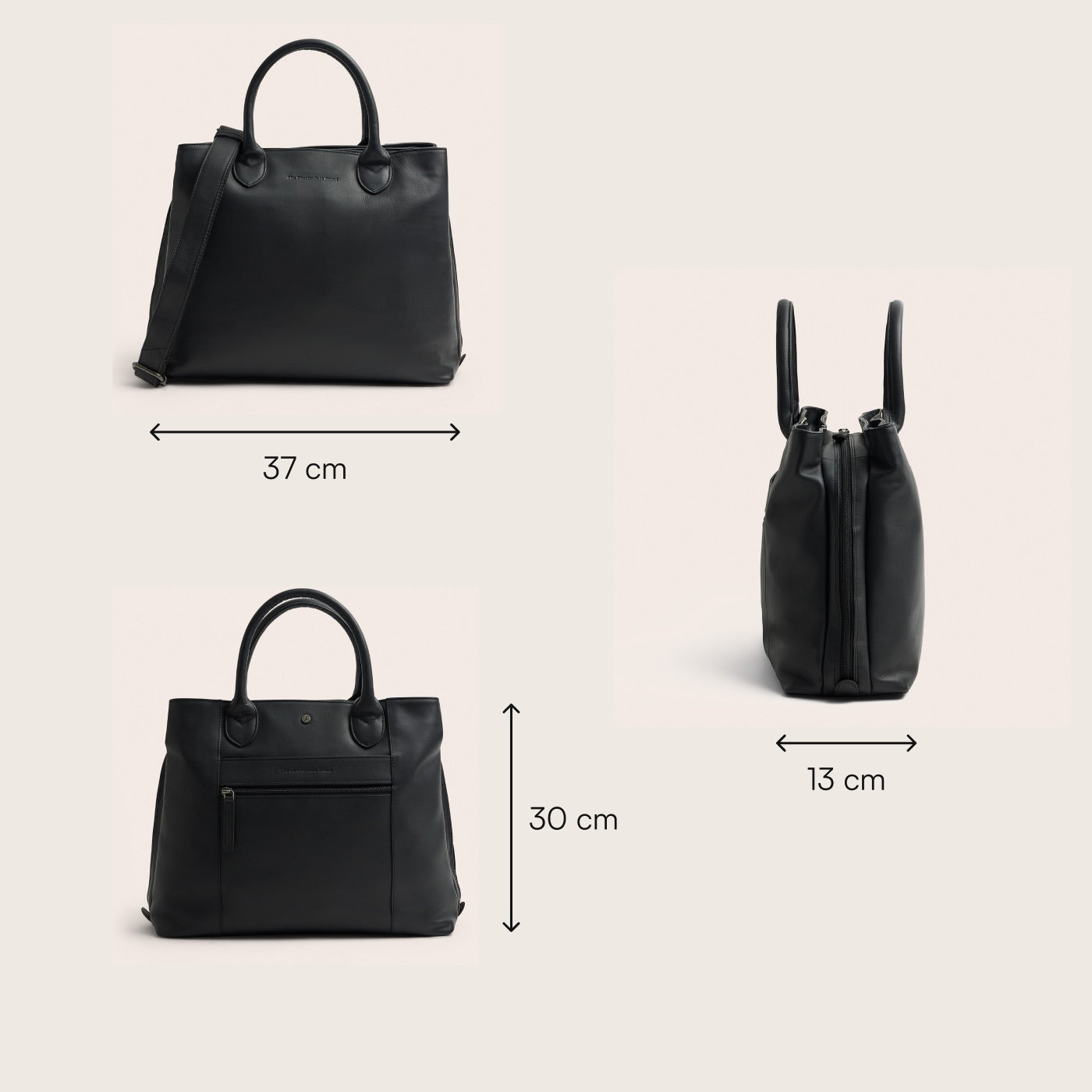 Leder Handtasche Schwarz Passau