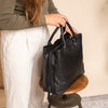 Leather Shoulder Bag Black Passau