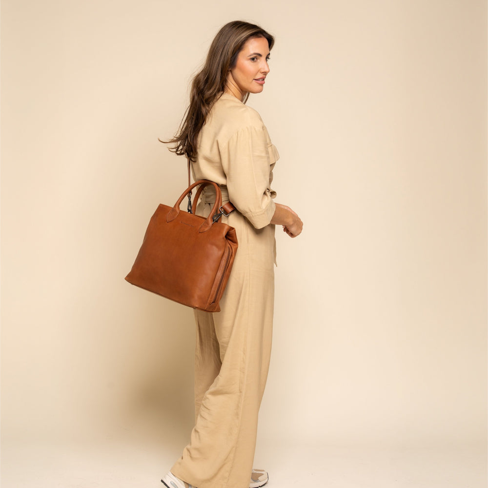 Leather Handbag Cognac Passau