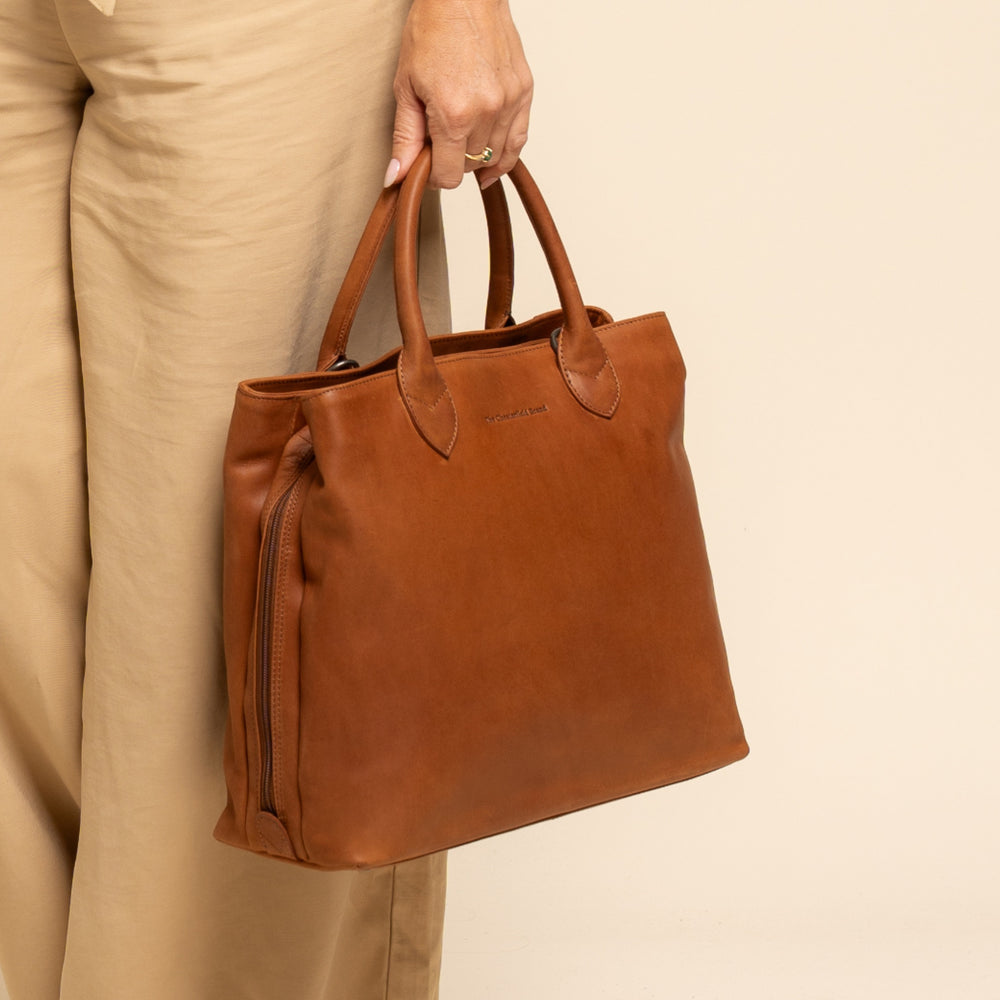 Leather Handbag Cognac Passau