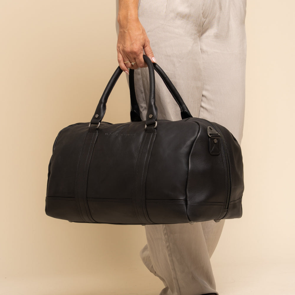 Leder Weekender Schwarz Perth