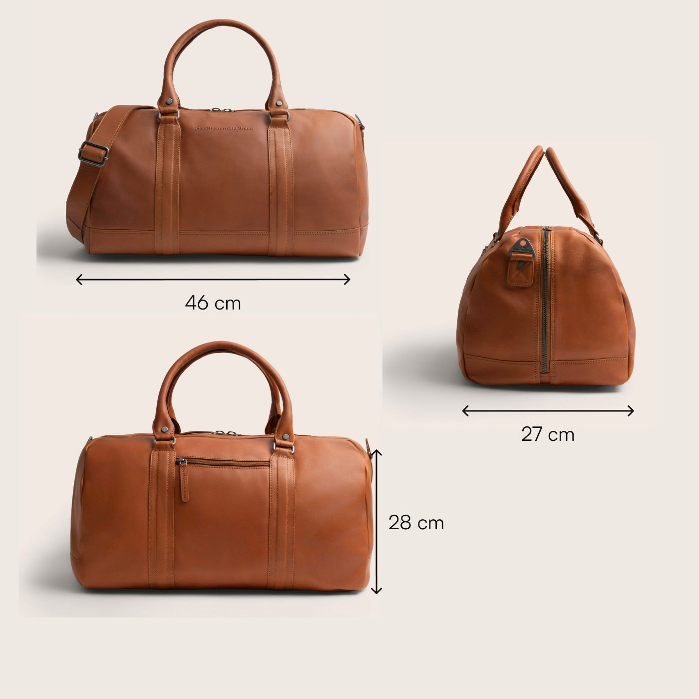 Leather Weekender Bag Cognac Perth