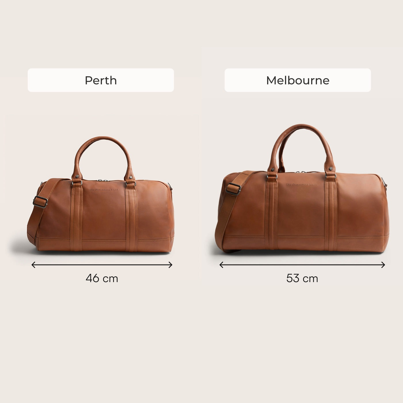 Leather Weekender Bag Cognac Perth