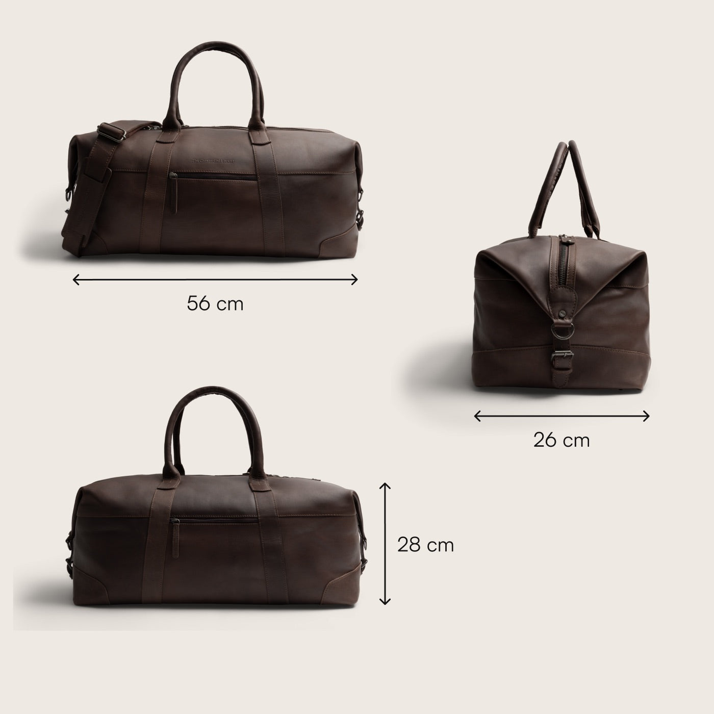 Leather Weekender Bag Brown Portsmouth-II