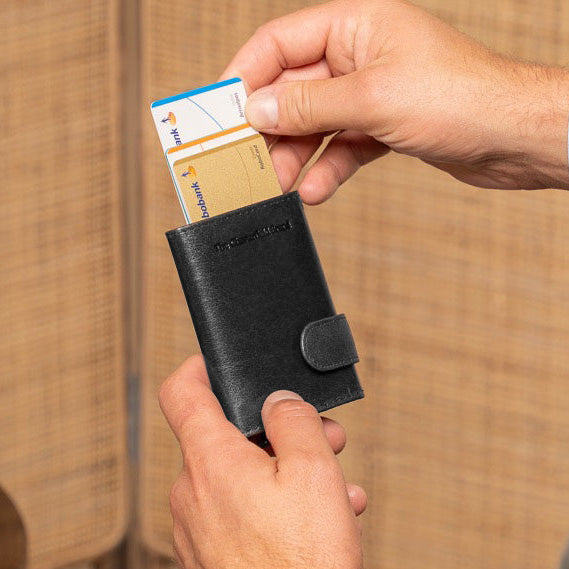 Leather Card Holder Black Portland