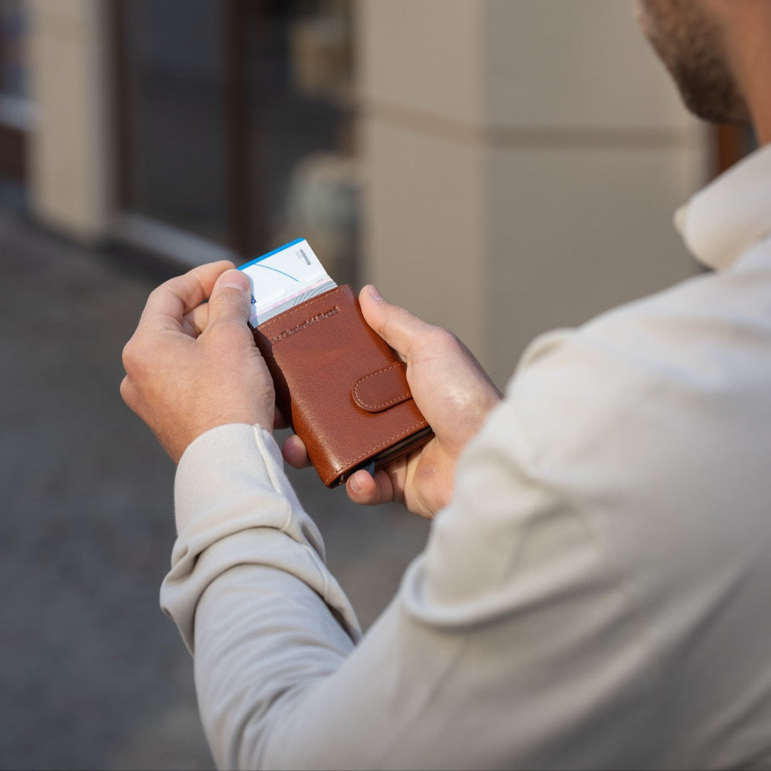 Porte-Cartes en Cuir Cognac Portland