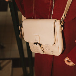 Sac Bandoulière en Cuir Beige Primrose
