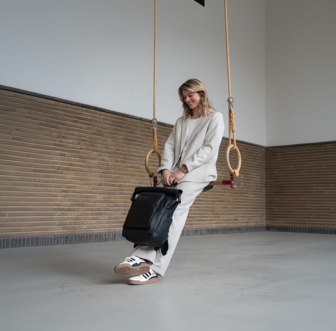 Leder Rucksack Schwarz Remo