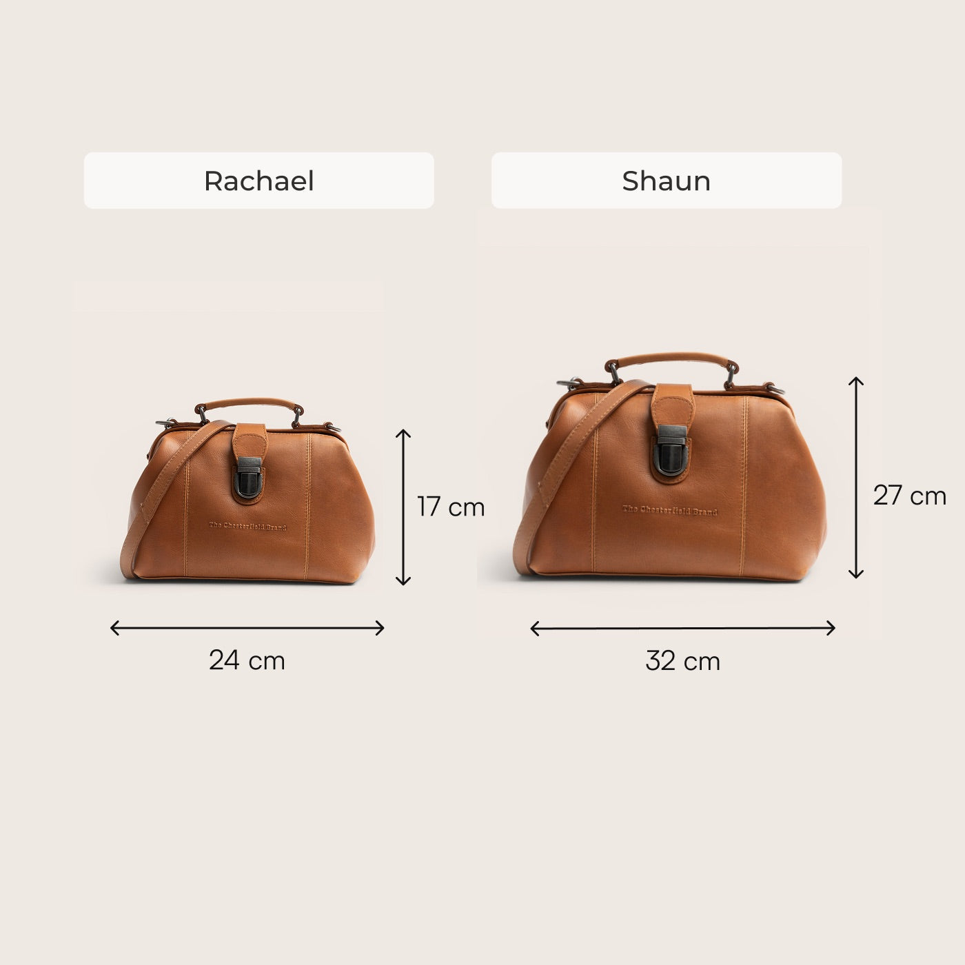 Leren Handtas Cognac Shaun
