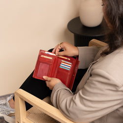 Leather Wallet Red Rhodos