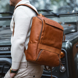 Leder Rucksack Cognac Rich