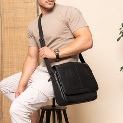 Leder Laptoptasche Schwarz Richard