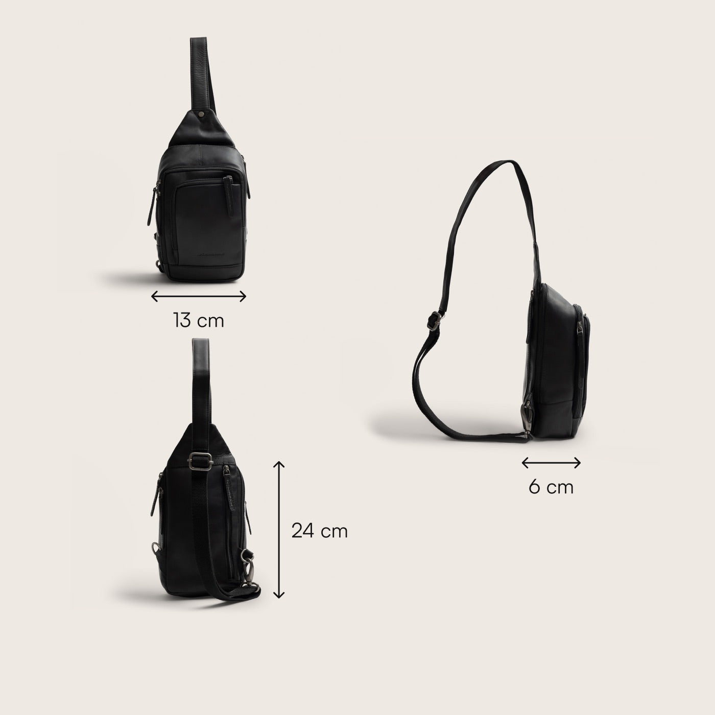 Sacoche Holster en Cuir Noir Riga